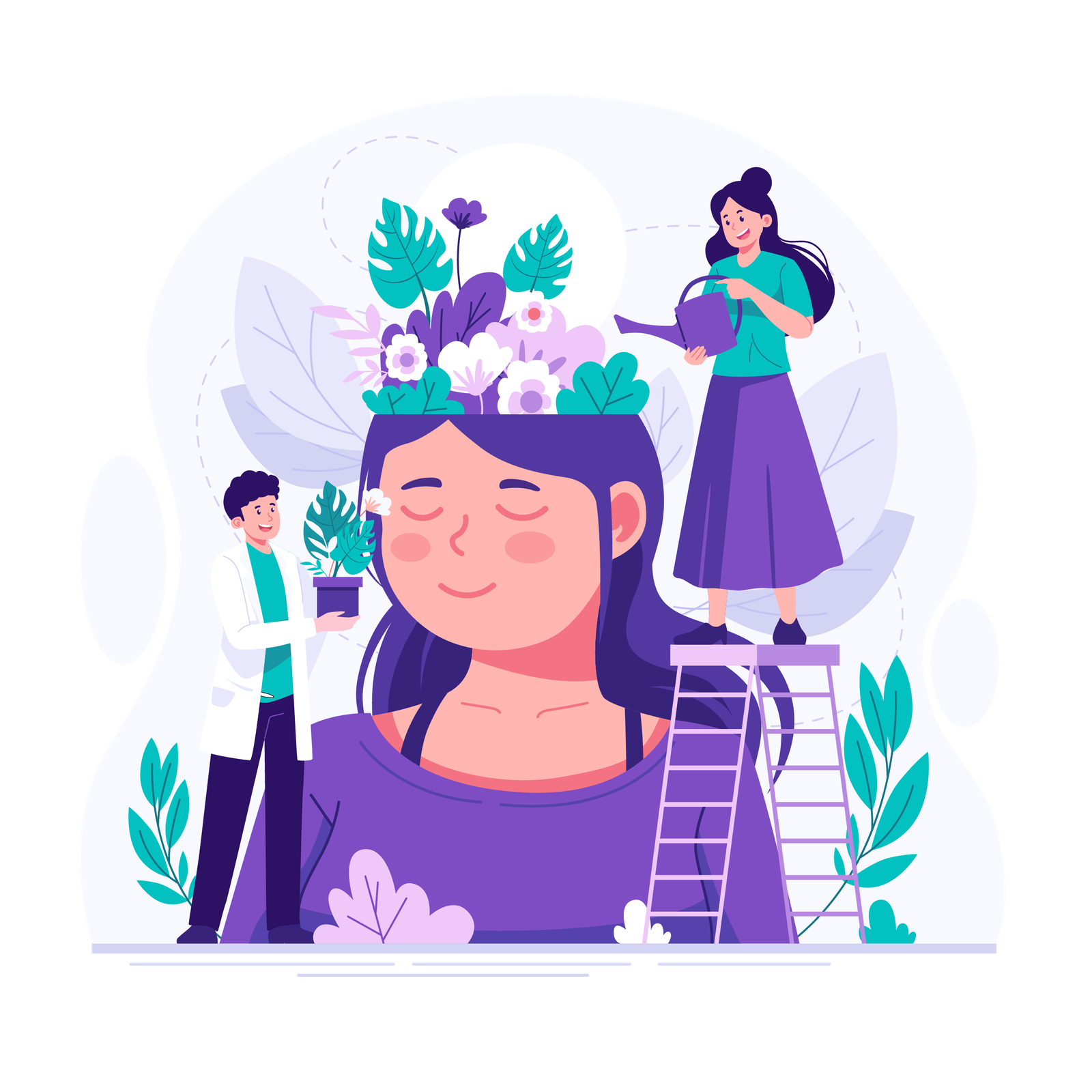 A woman with calm mind A woman with calm mind